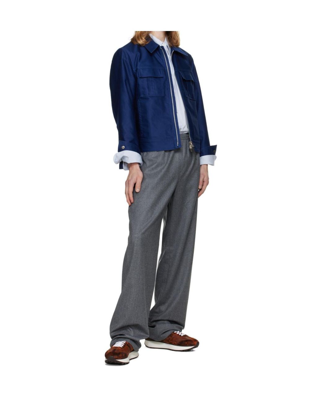 Lanvin Brown Color-Block Sneakers for men