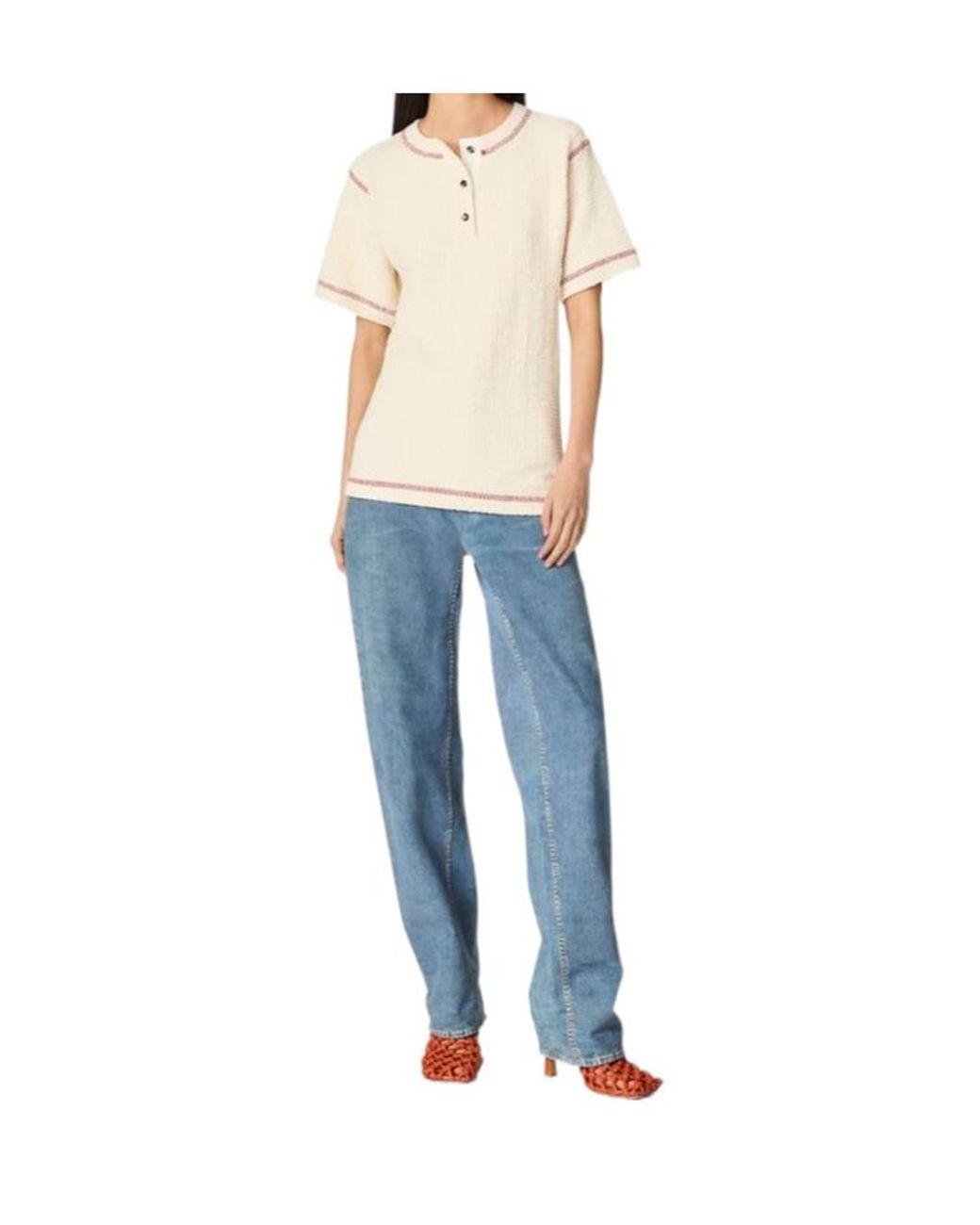 Bottega Veneta White Cotton Waffle T-Shirt