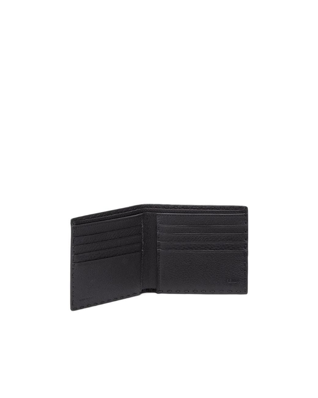 Fendi Black Selleria Bi-Fold Wallet for men