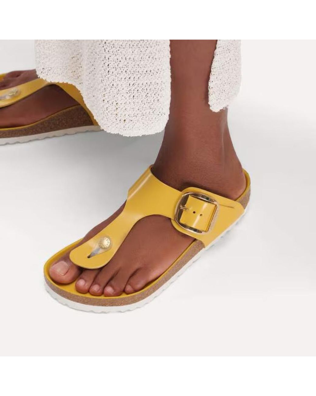 Birkenstock Yellow Gizeh Big Buckle Sandals