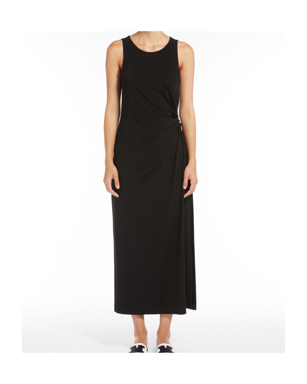 Max Mara Black Slim-Fit Crepe Jersey Dress