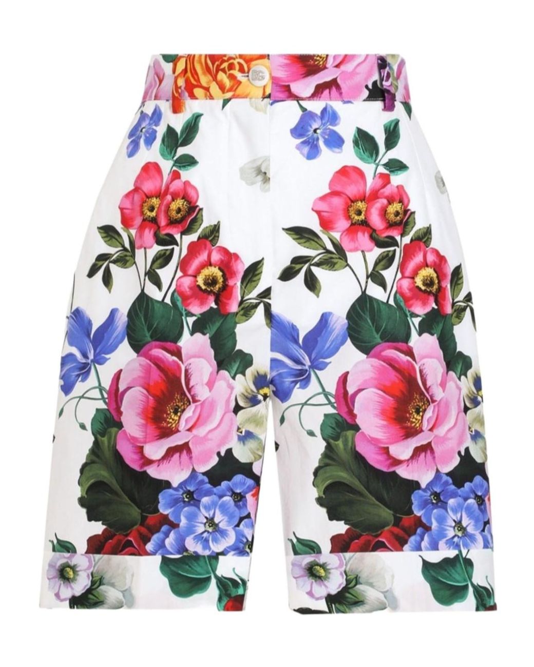 Dolce & Gabbana Blue Floral Printed Shorts