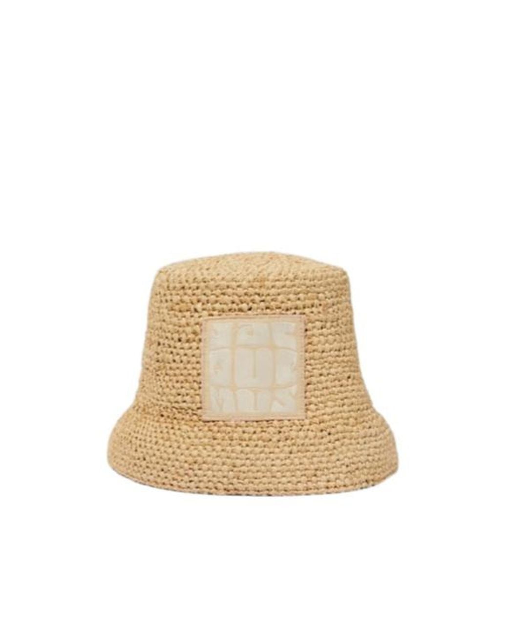 Jacquemus Natural Le Bob Ficiu Raffia Bucket Hat for men