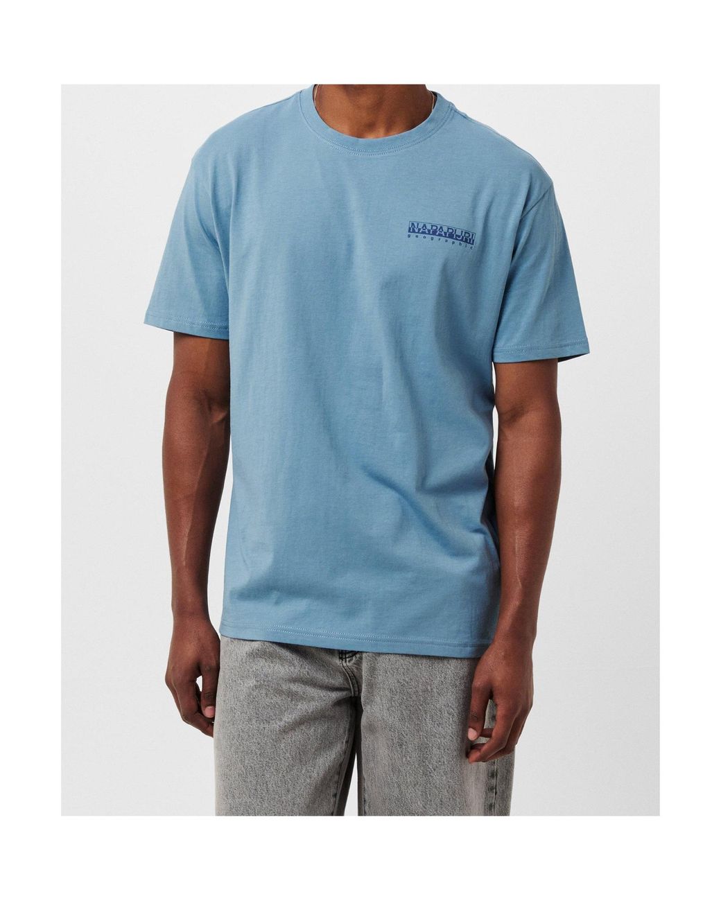 Napapijri Blue Logo Crew Neck T-Shirt for men