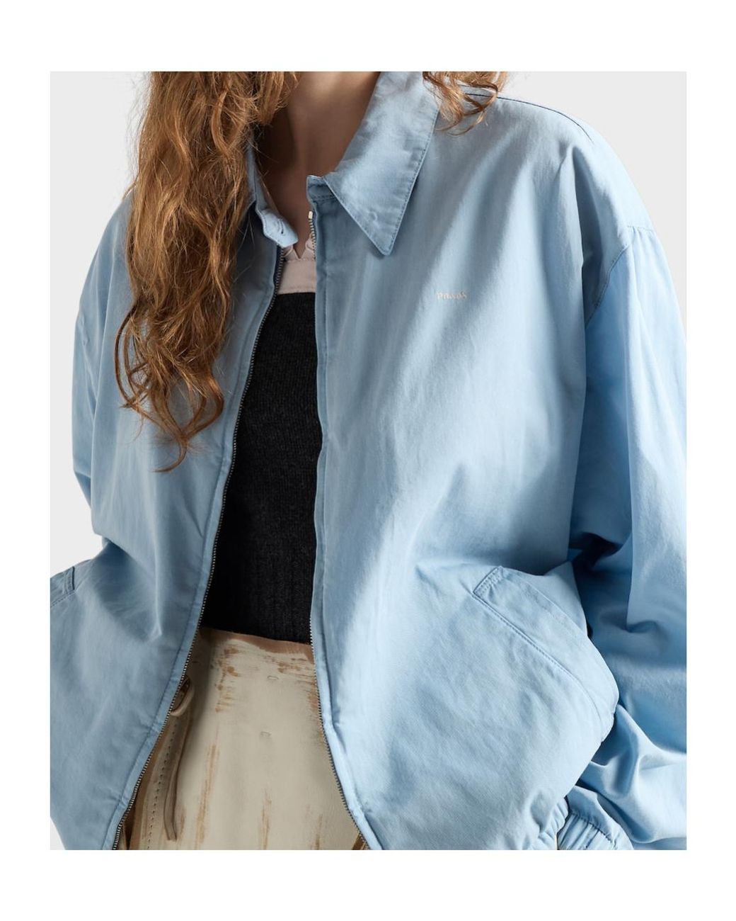 Prada Blue Long-Sleeved Zipped Jacket