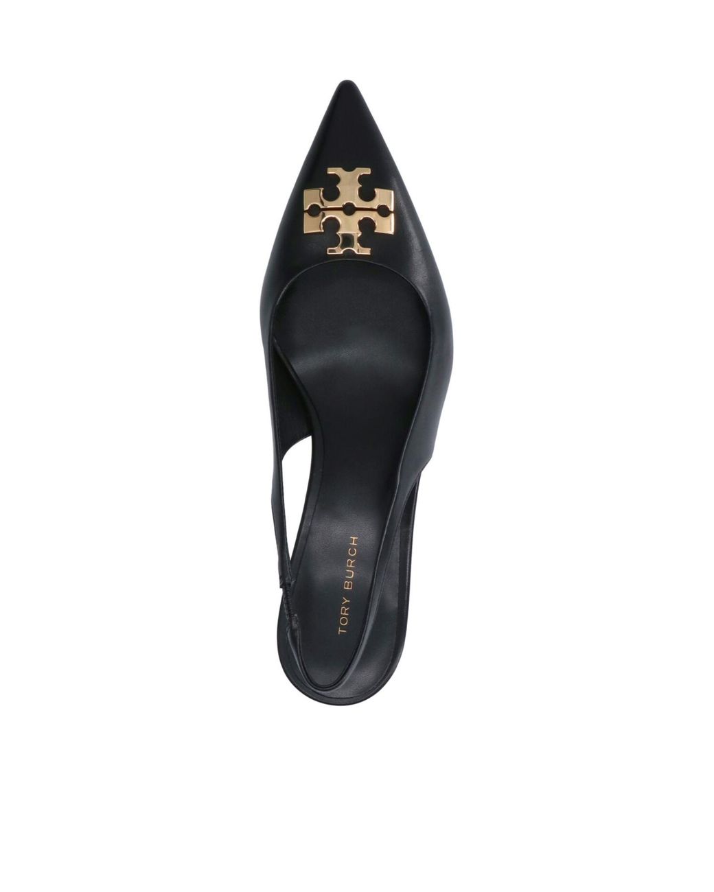 Tory Burch Black Charlie Pointed Toe Slingback Pumps