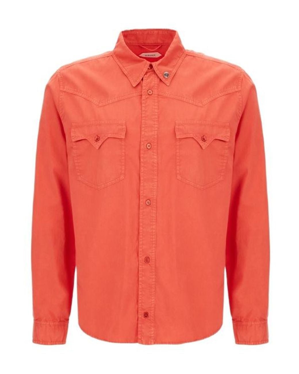 Versace Orange Western Pocket Shirt for men