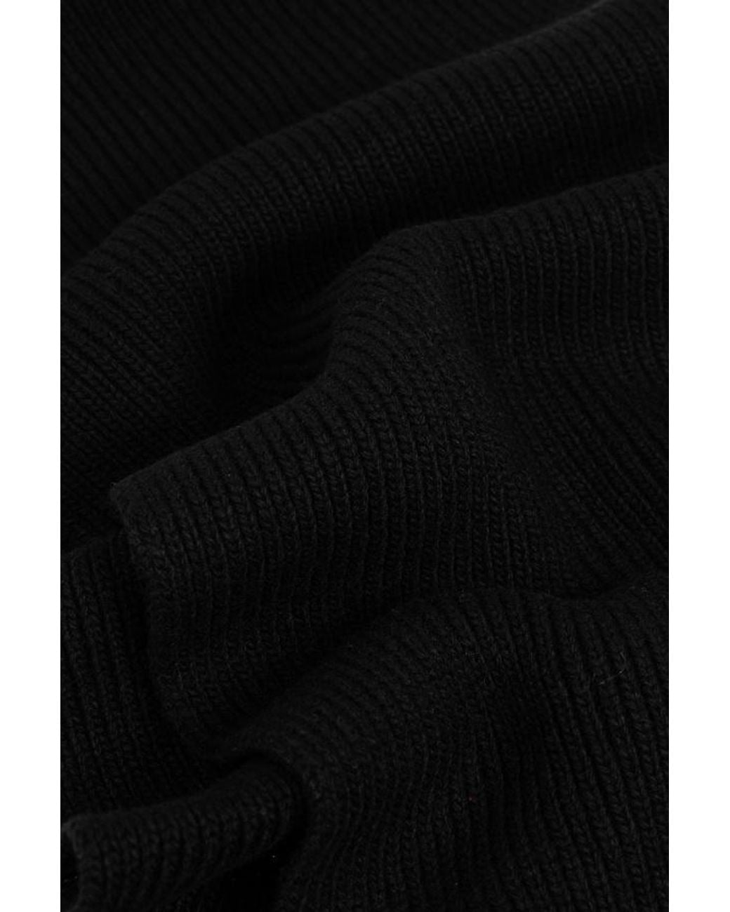 Stone Island Black Junior Compass Patch Knitted Scarf