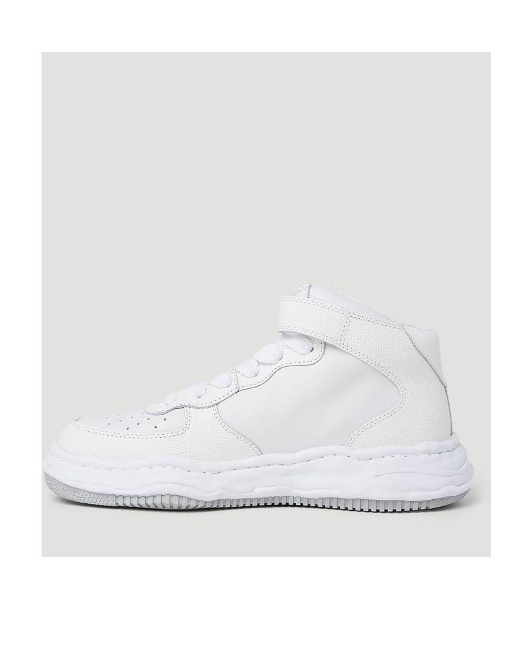 Maison Mihara Yasuhiro White Perforated Detailed High Top Sneakers for men