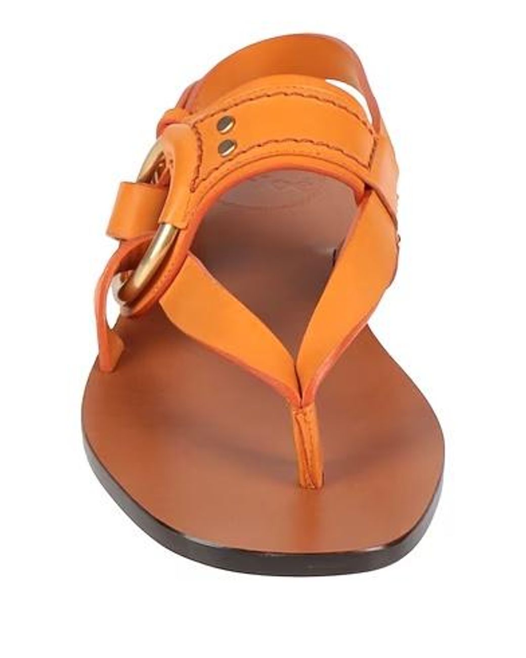 Chloé Brown Minimal Leather Sandals