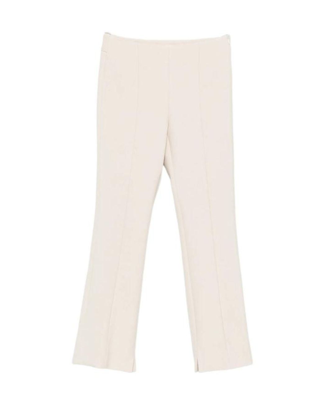 Peserico Natural Seam-Detail Slit-Hem Trousers