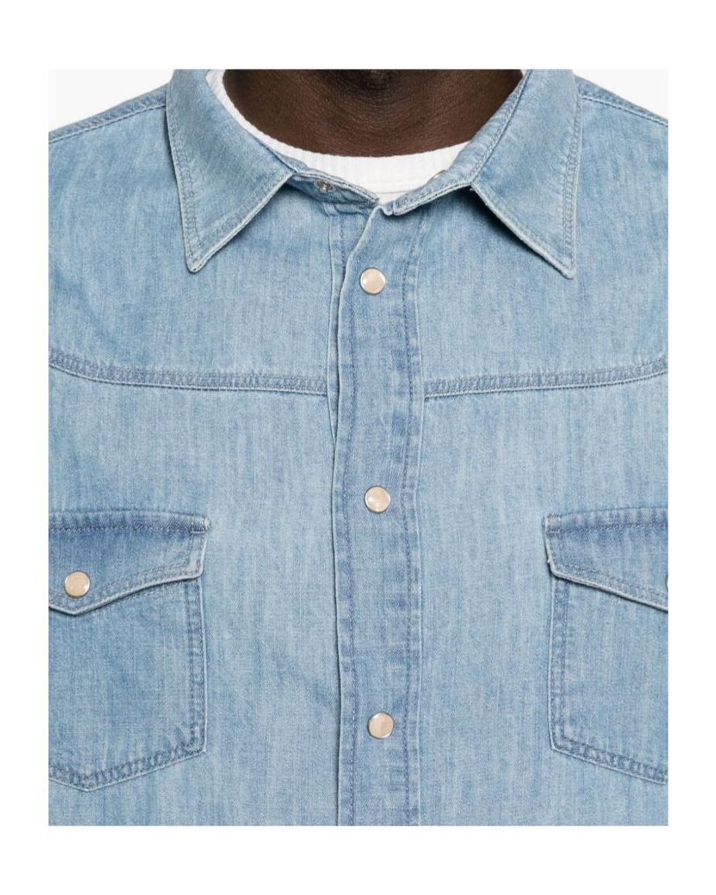 Emporio Armani Blue Long-Sleeved Shirt for men