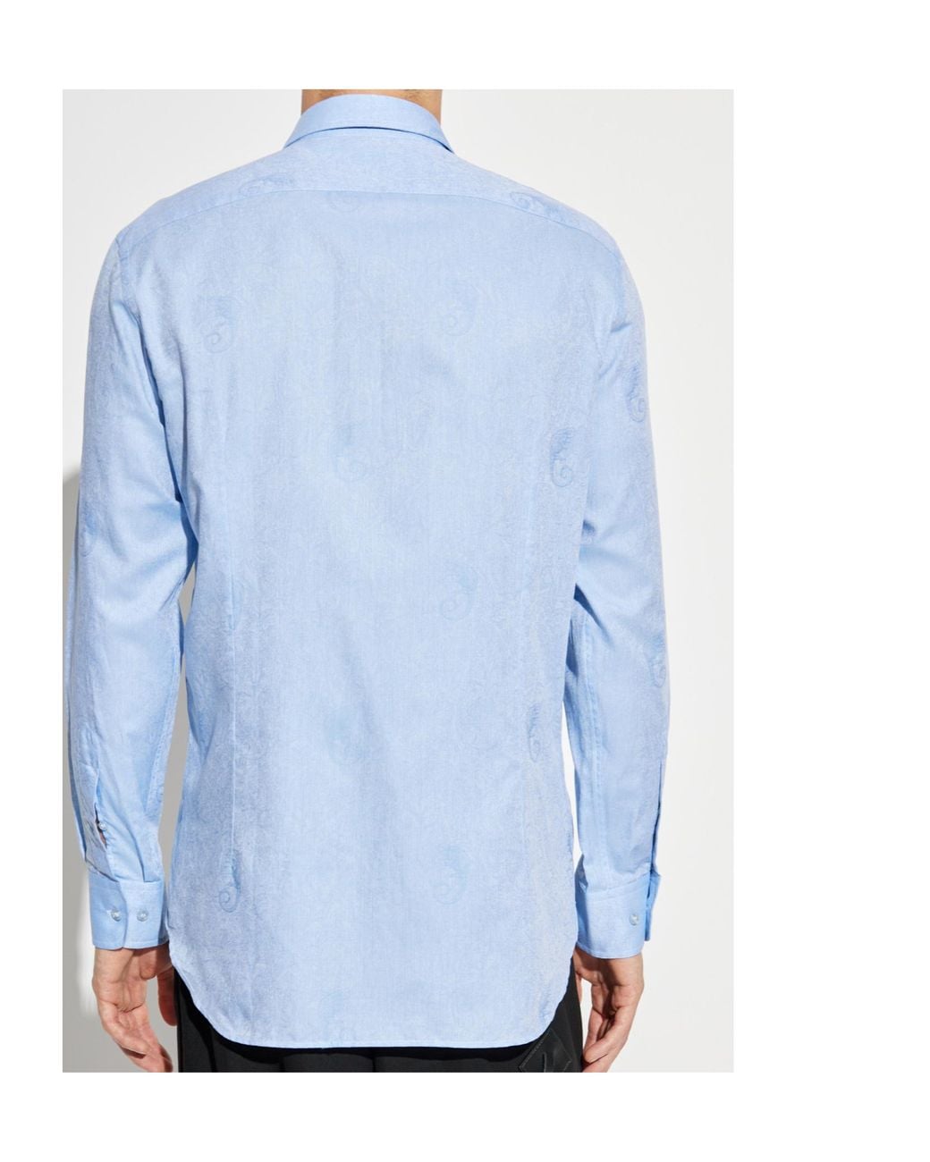 Etro Blue Gecko-Motif Jacquard Shirt for men