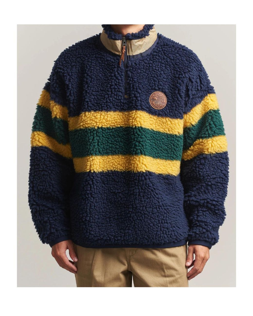 Polo Ralph Lauren Blue Teddy Fleece Pullover for men