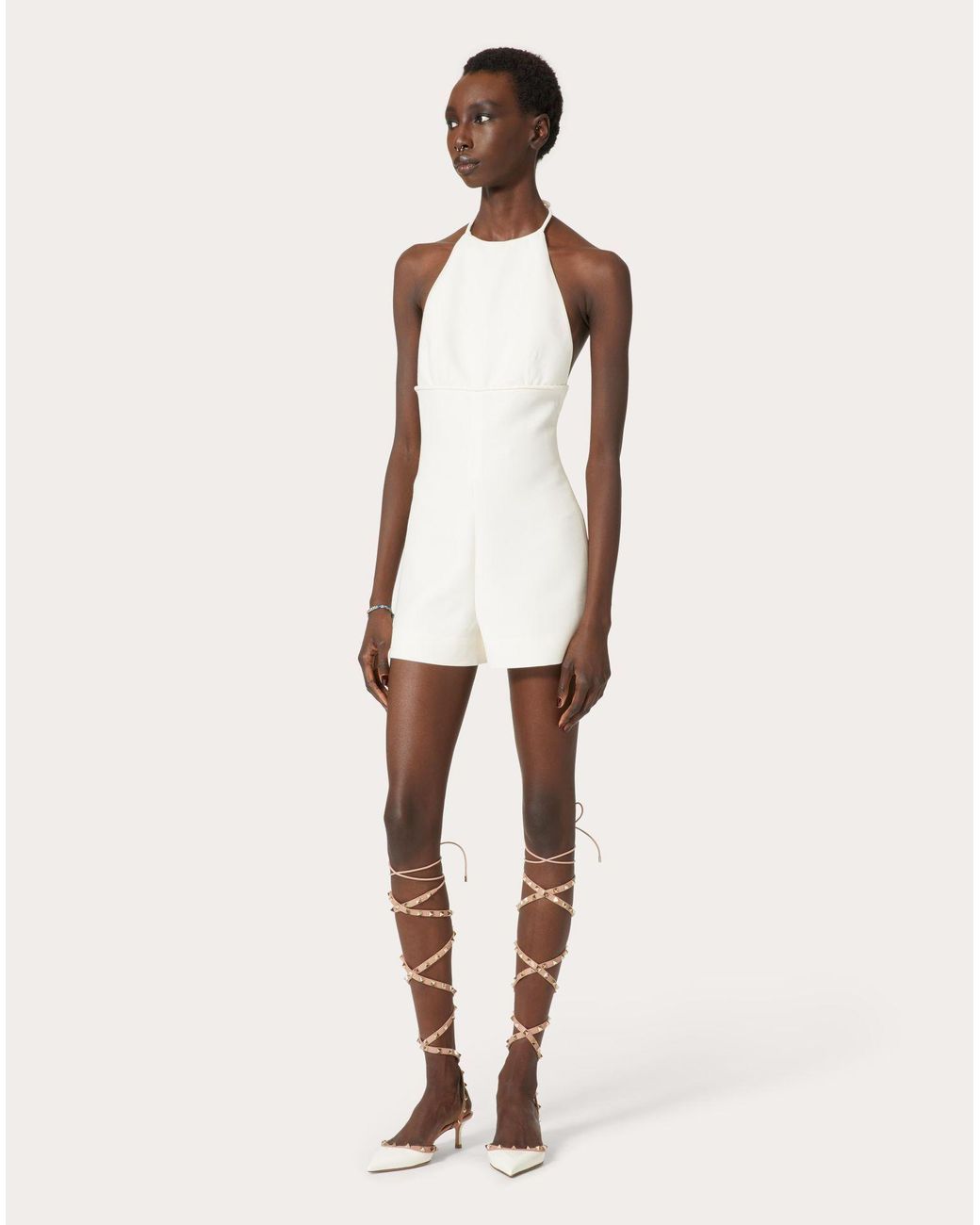 Valentino White Halter-Neck Playsuit