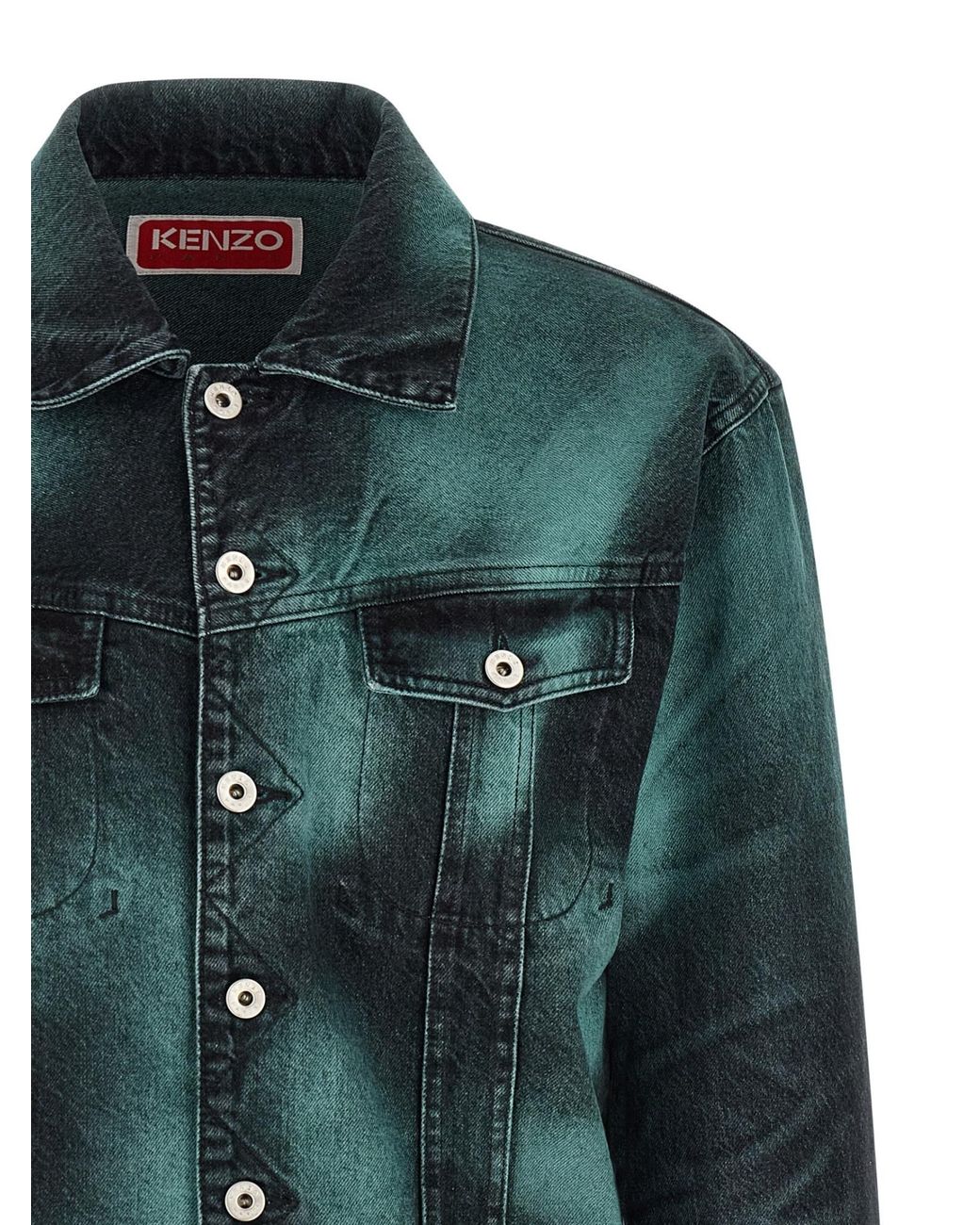 KENZO Green Boke Heart Puffer Jackets for men