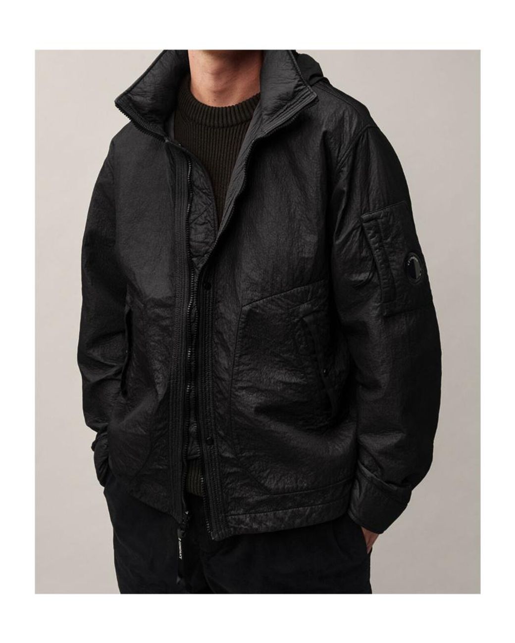 C P Company Green Bi-Face Reversible Hooded Jacket for men