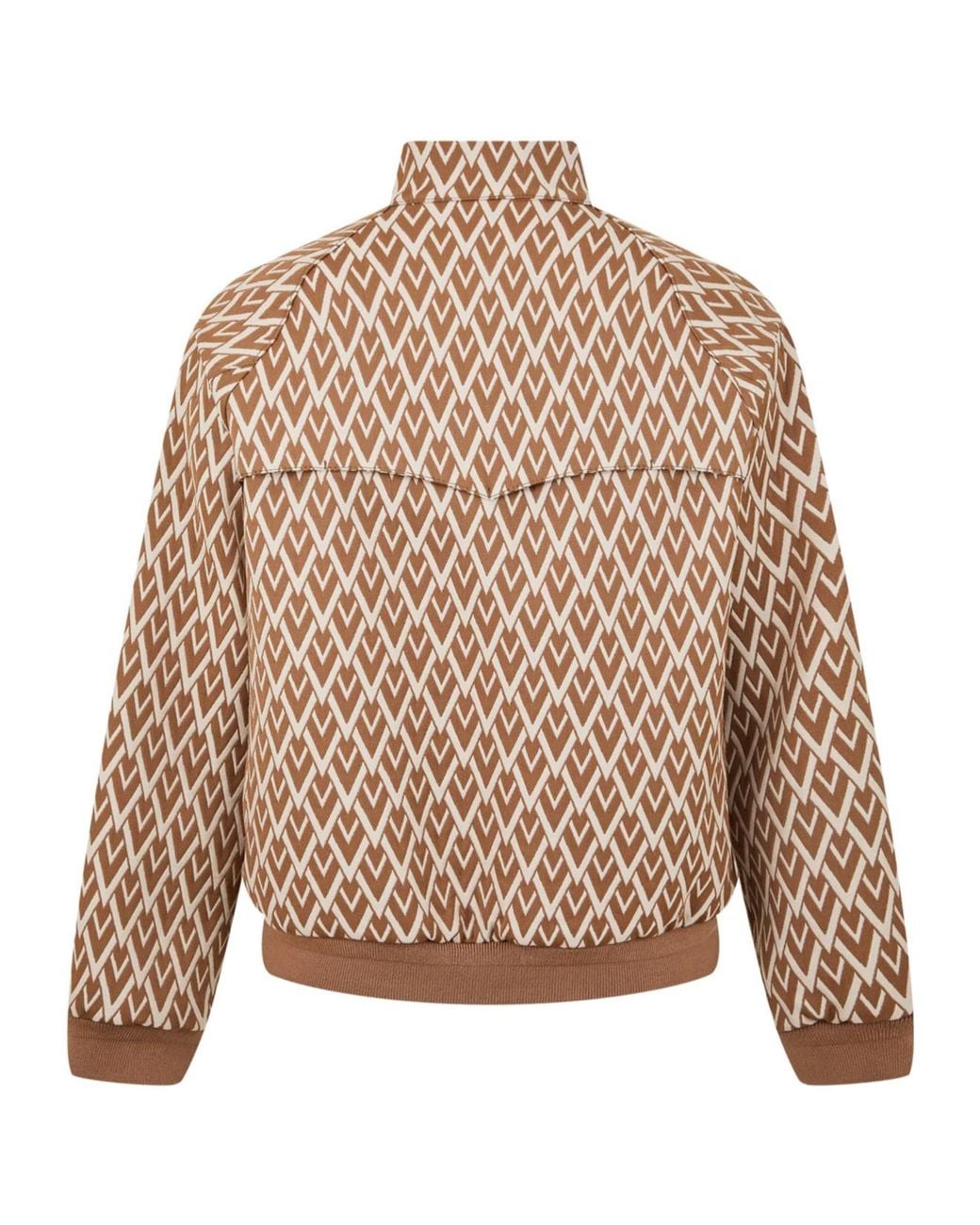 Valentino Brown Allover Logo Zip-Up Jacket for men
