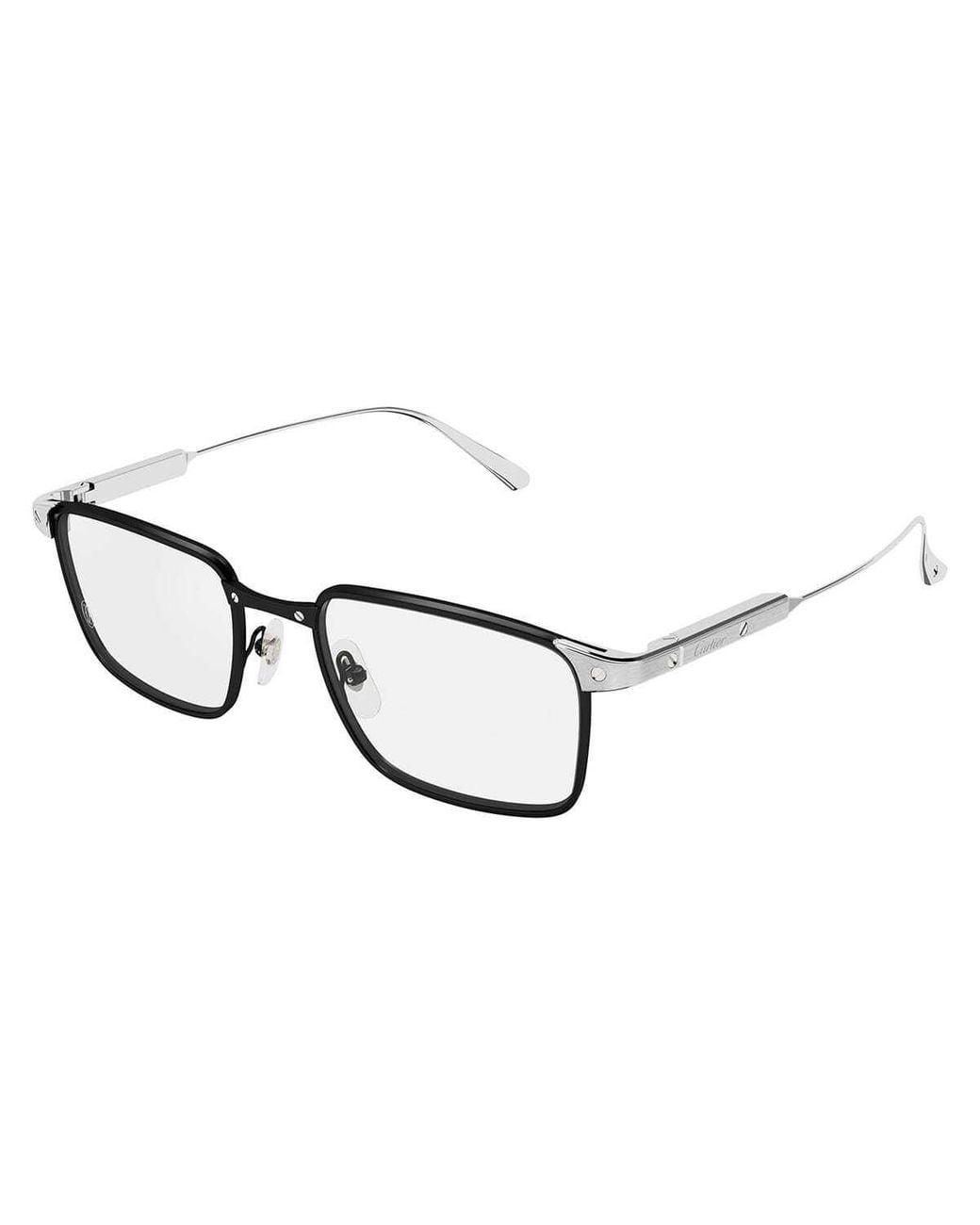 Cartier White Rectangle-Frame Glasses for men