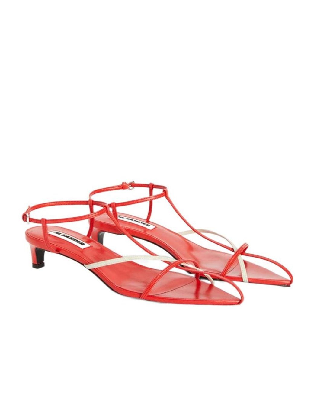 Jil Sander Red Cage Sandals