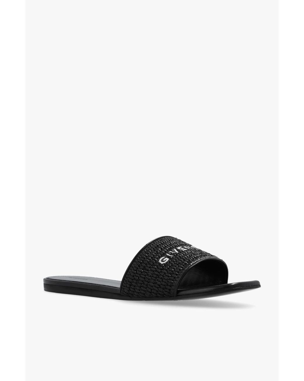 Givenchy White 4G Open Toe Slip-On Slides