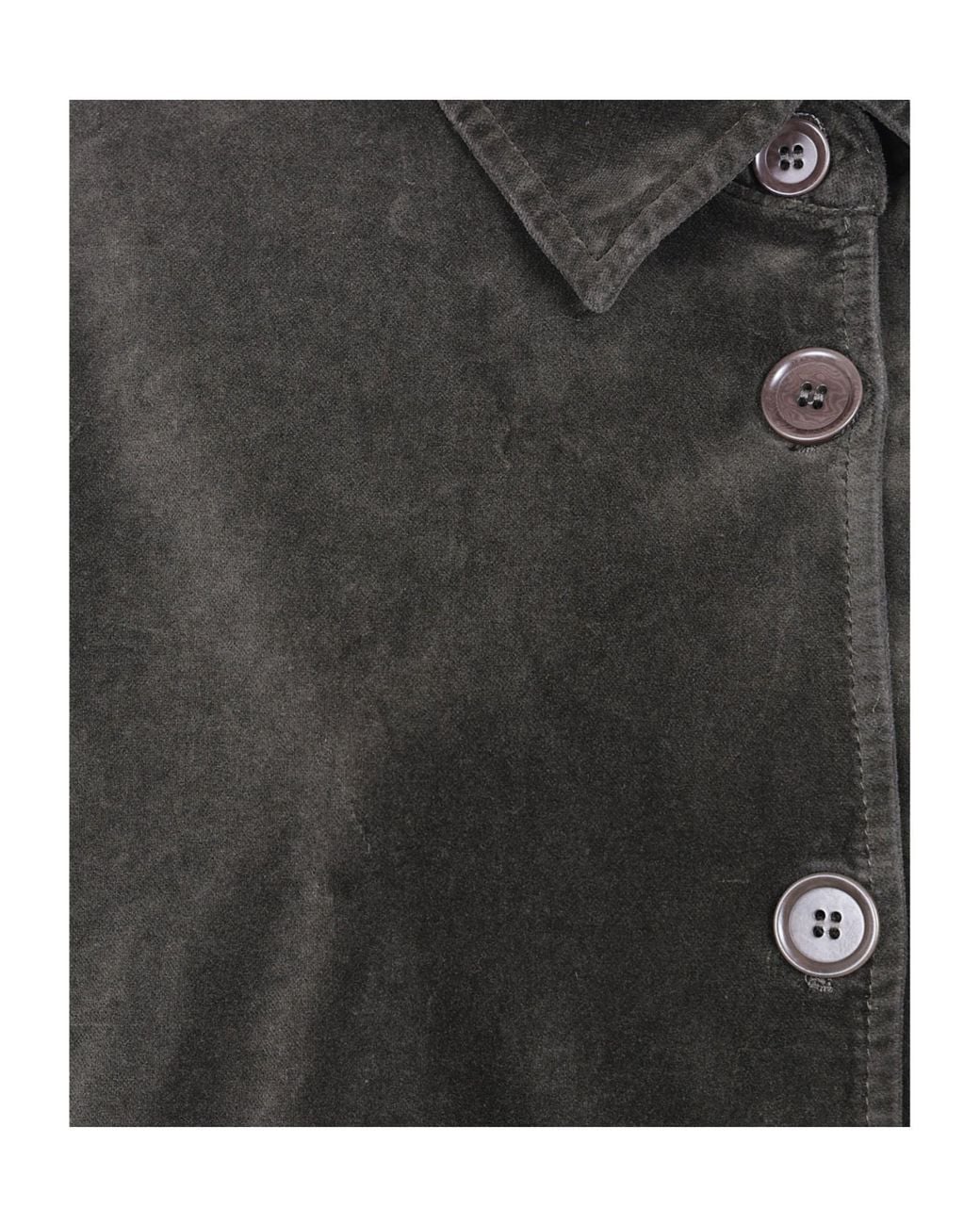 Aspesi Black Velvet Button-Up Jacket