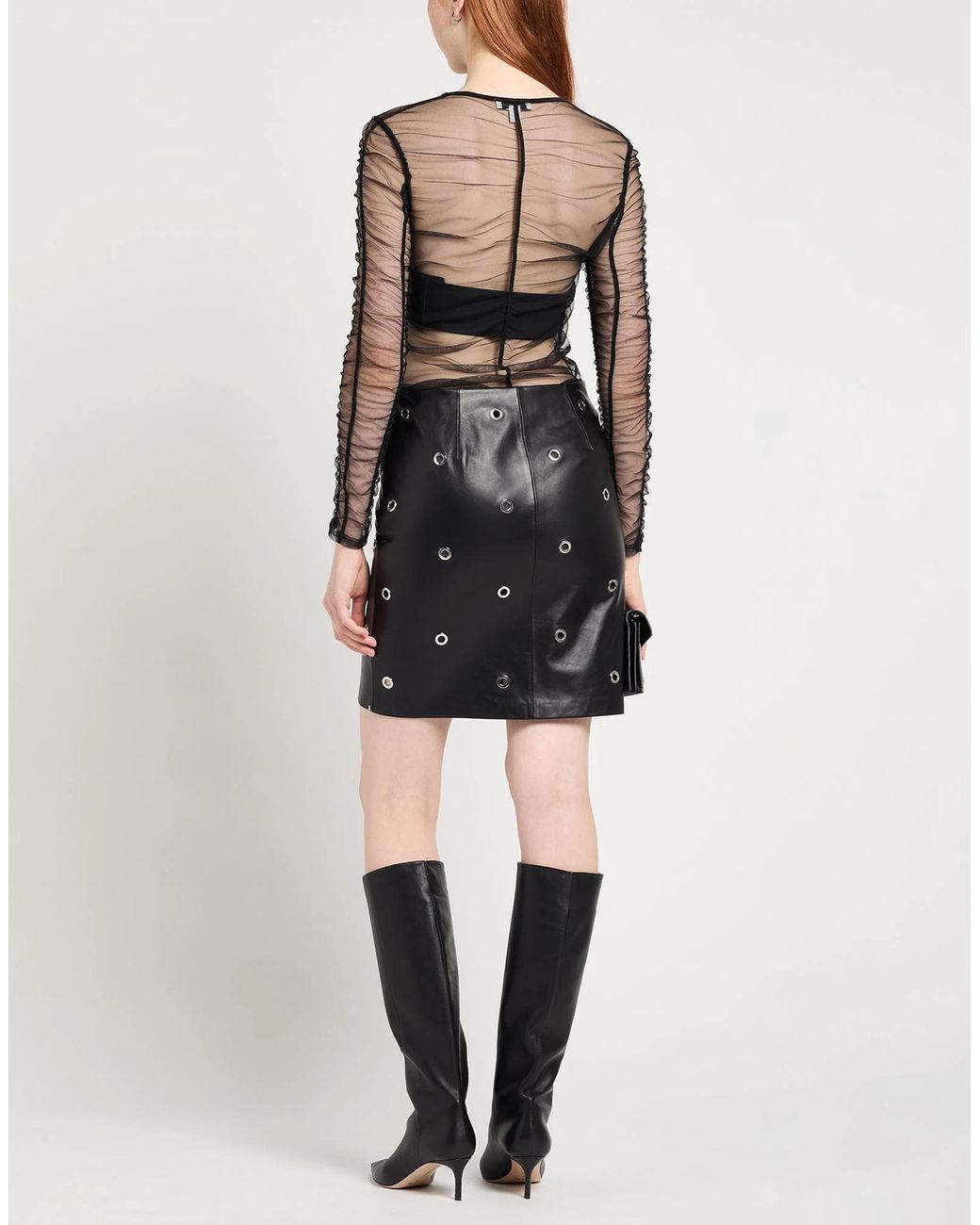 Sportmax Black Solid-Colored Pencil Skirt