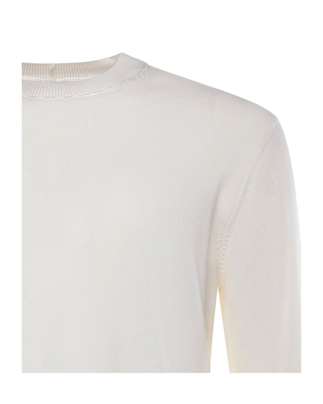Eleventy White Ribbed Virgin Wool Knitwear for men