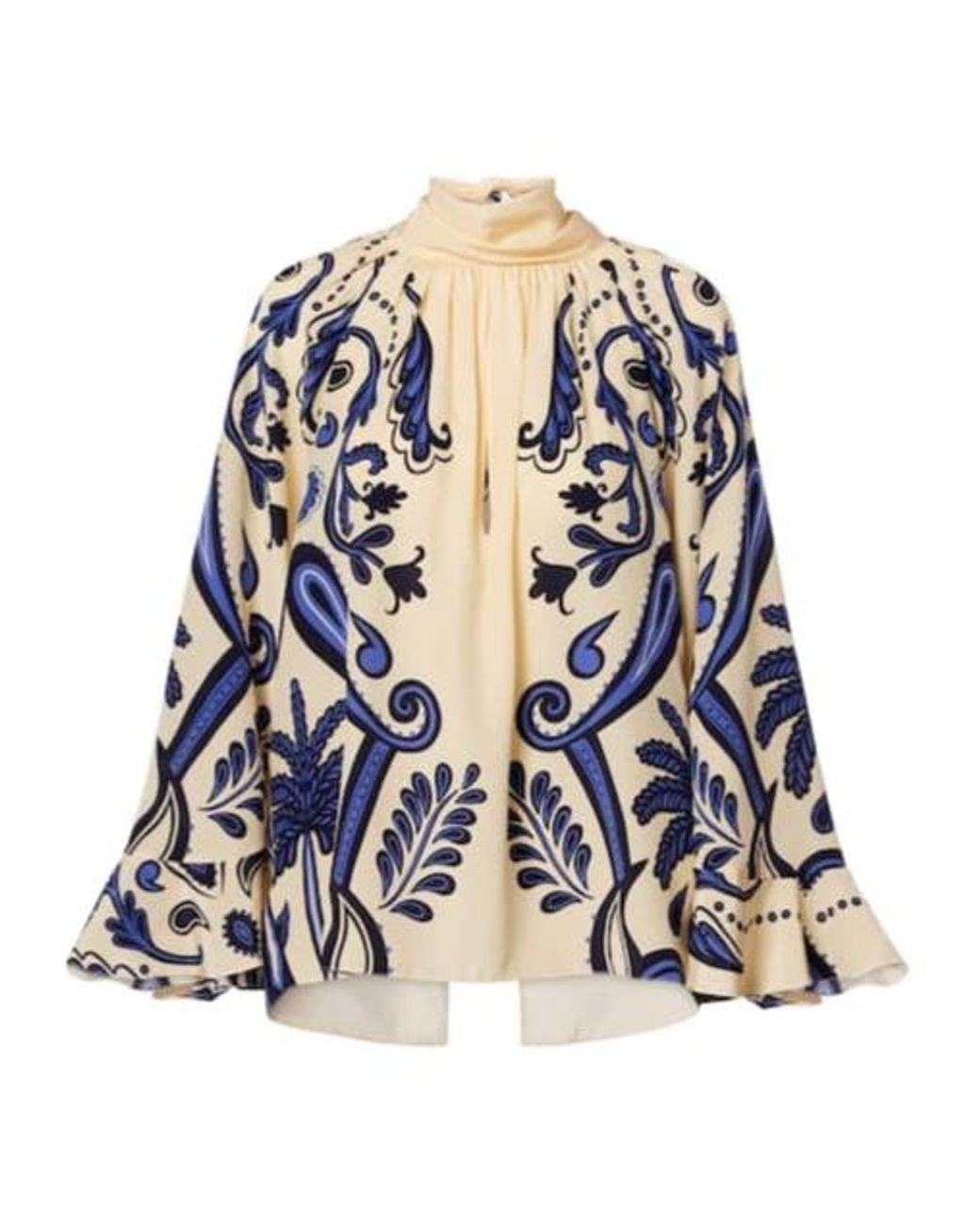 Johanna Ortiz Blue Paisley Silk Blouse