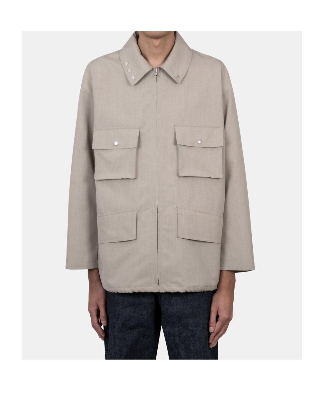 Auralee Brown Wool Collar Casual Jacket for men