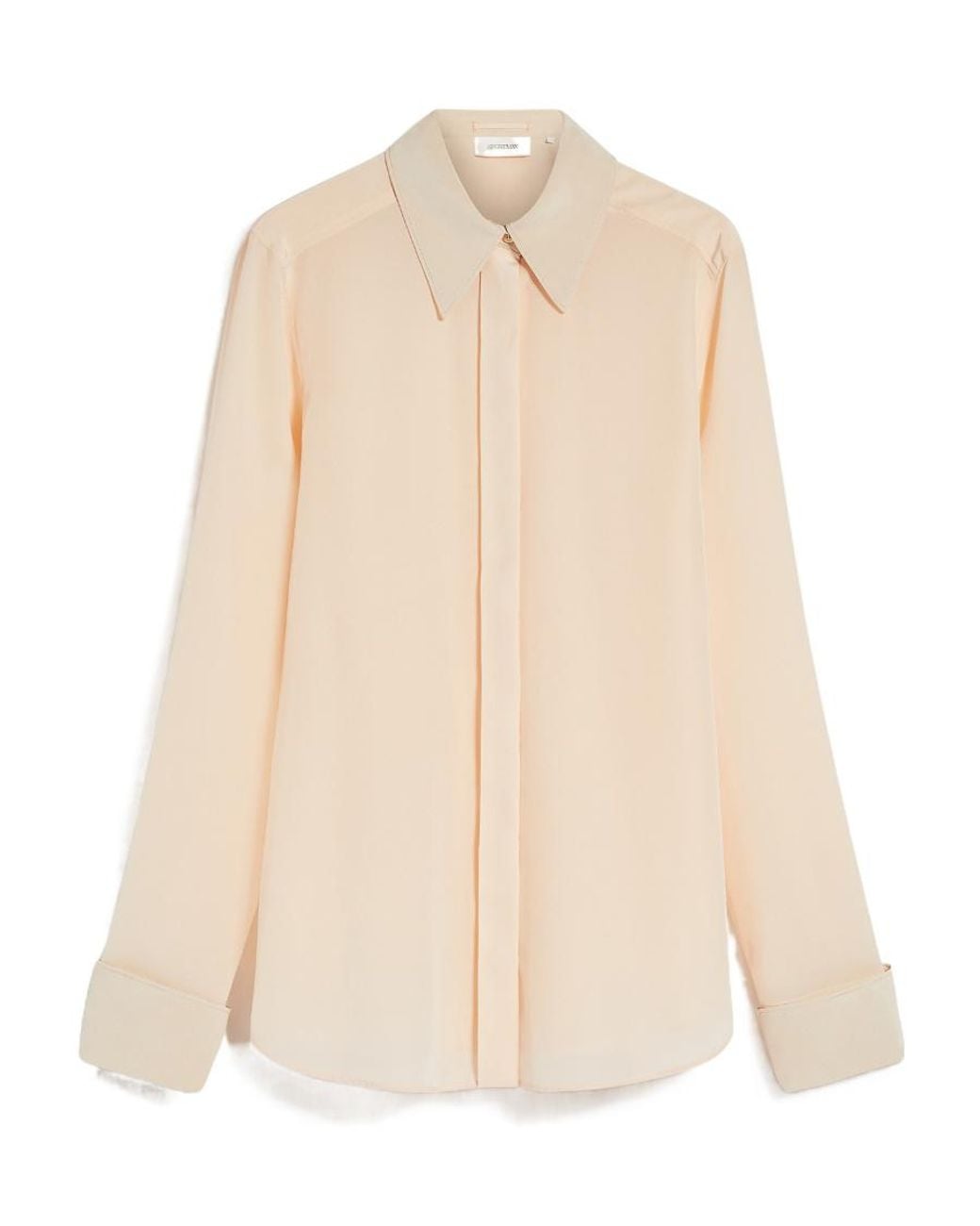 Sportmax Natural Point-Neck Long-Sleeved Shirt