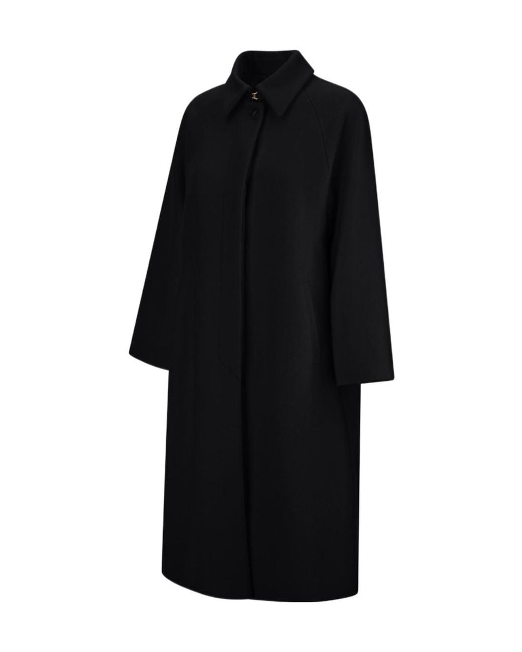 Herno Black Single-Breasted Wool Cloth Coat