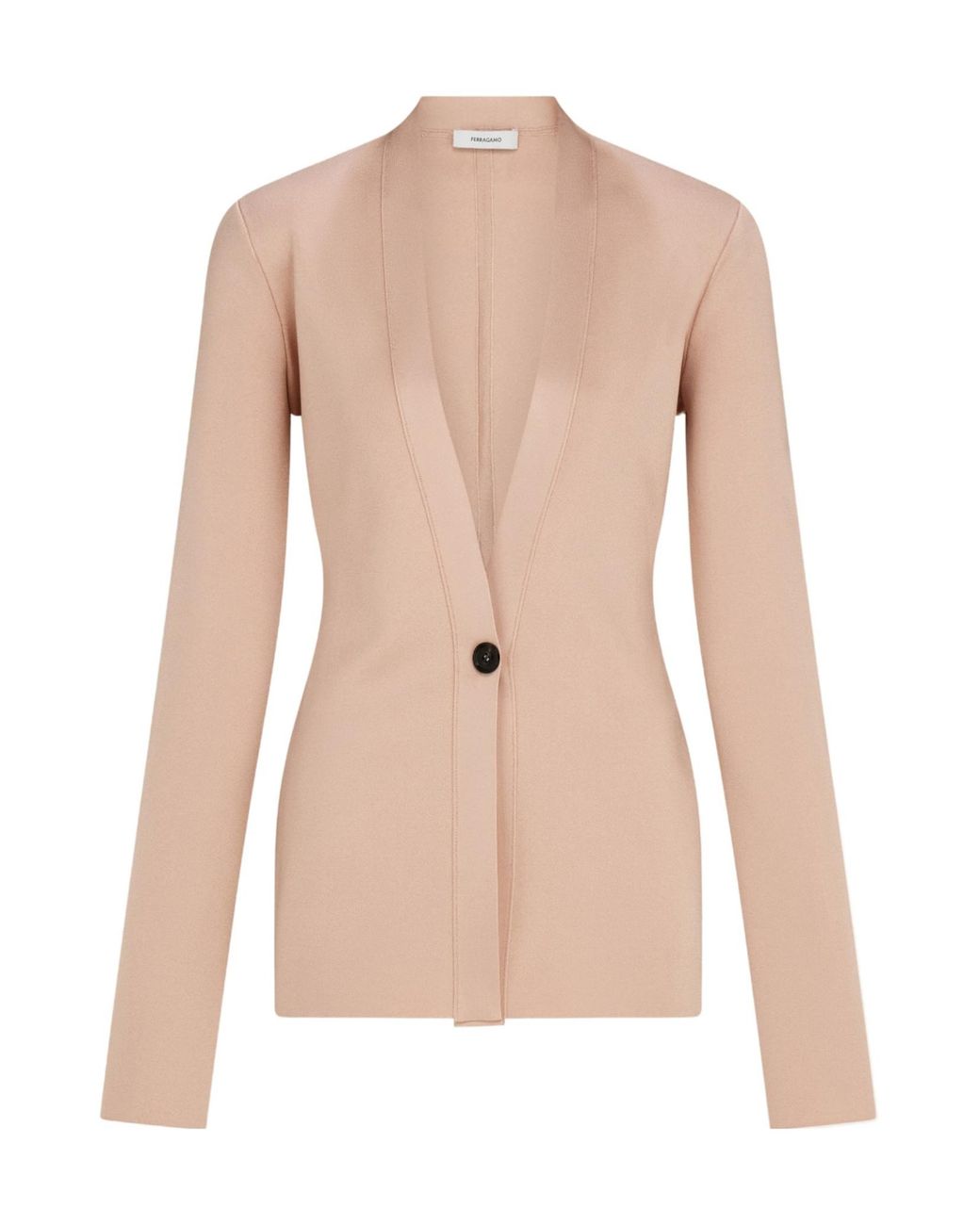 Ferragamo Natural Ferragamo V-Neck Buttoned Cardigan