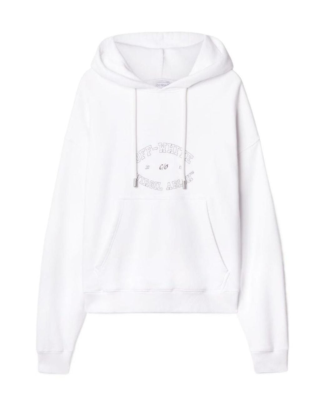 Off-White c/o Virgil Abloh White Logo Printed Drawstring Hoodie for men