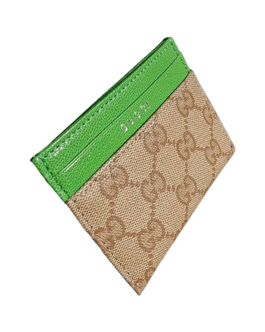 Gucci Green Essence Classic Card Case for men