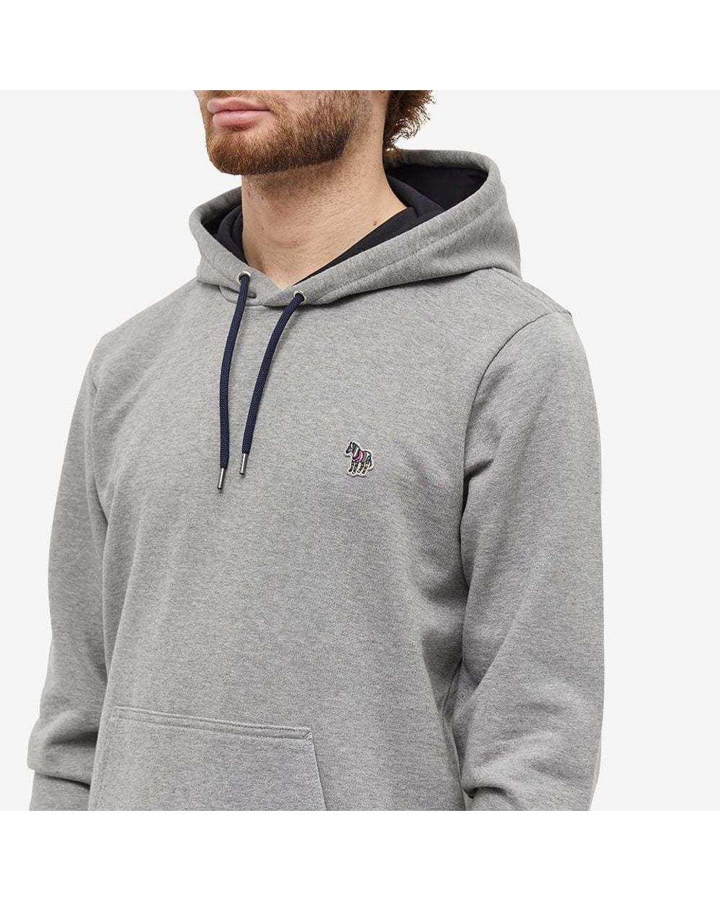 Paul Smith Gray Ps ポール スミス ゼブラ パッチ ドローストリング パーカー for men