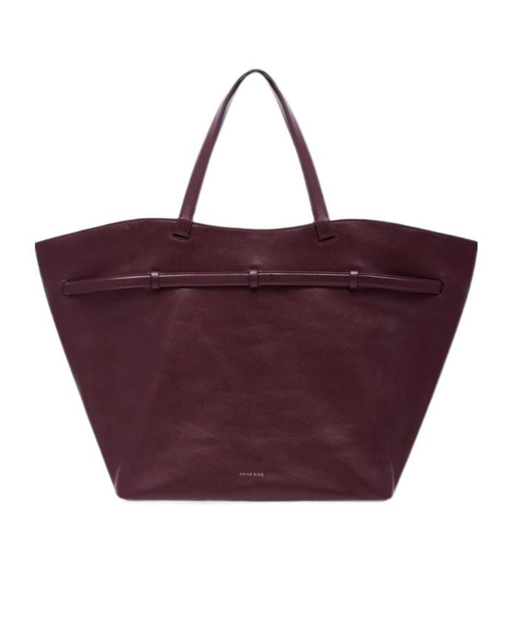 Anine Bing Purple Elly Tote Small-Grained Leather