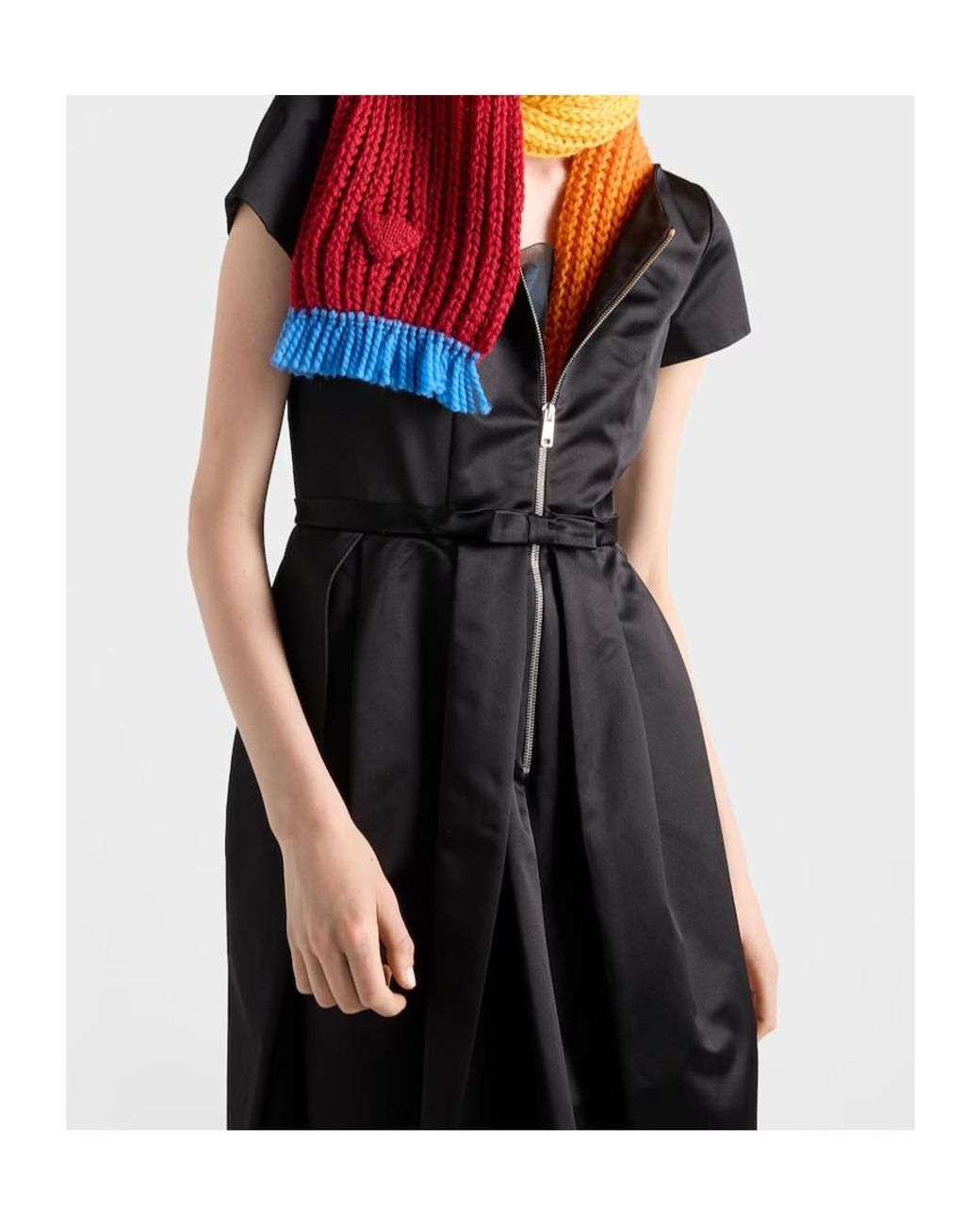 Prada Black V-Neck Short Sleeved Dress