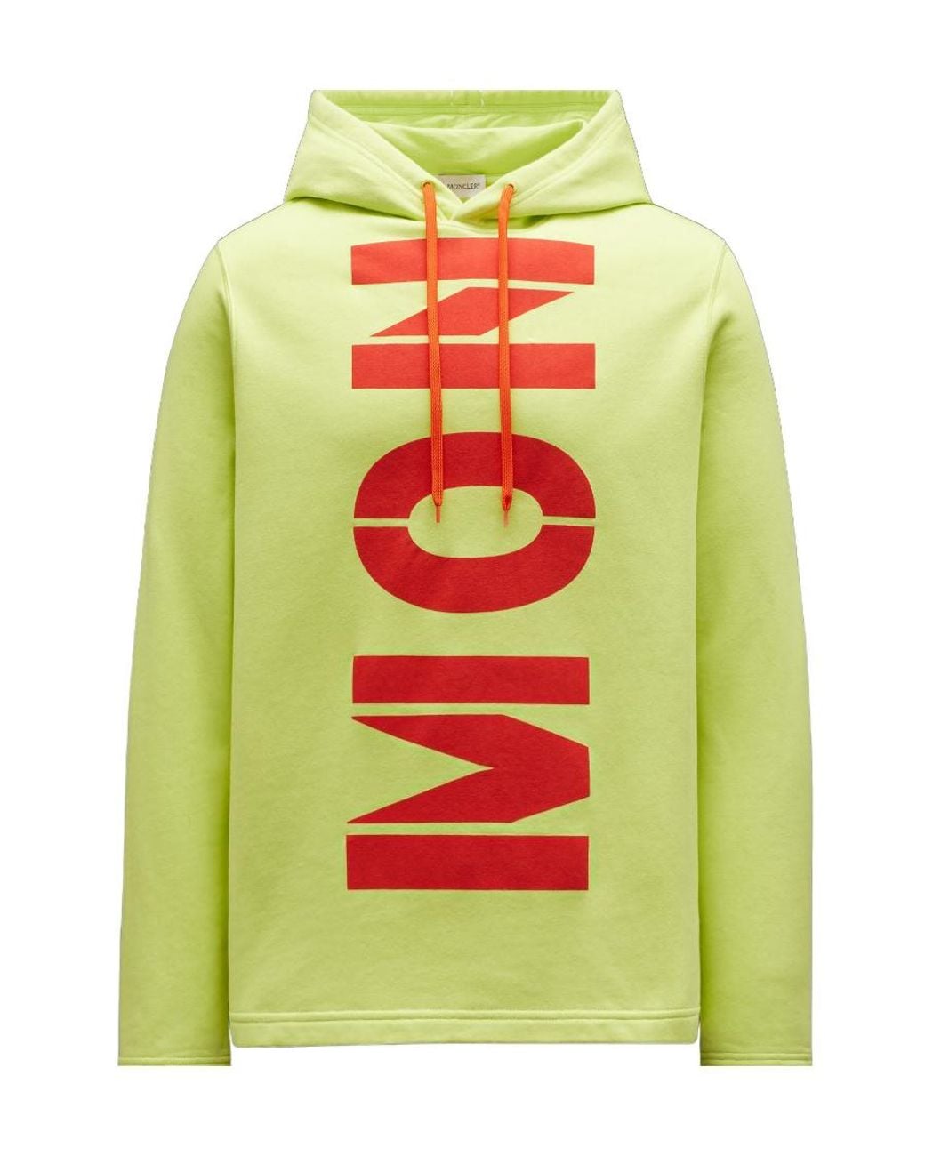 Moncler Green Logo Print Hooded Sweatshirt for men