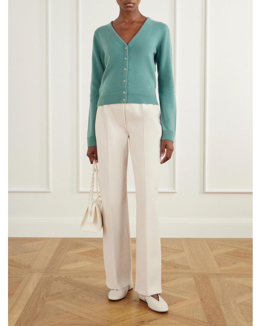 High Sport Green Minimal Knit Cardigan