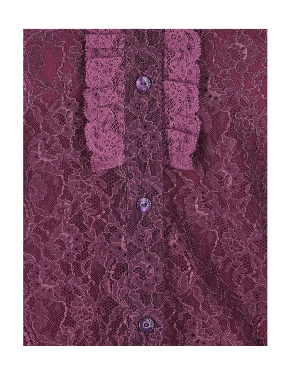 Gucci Purple Ruffled Lace Shirt