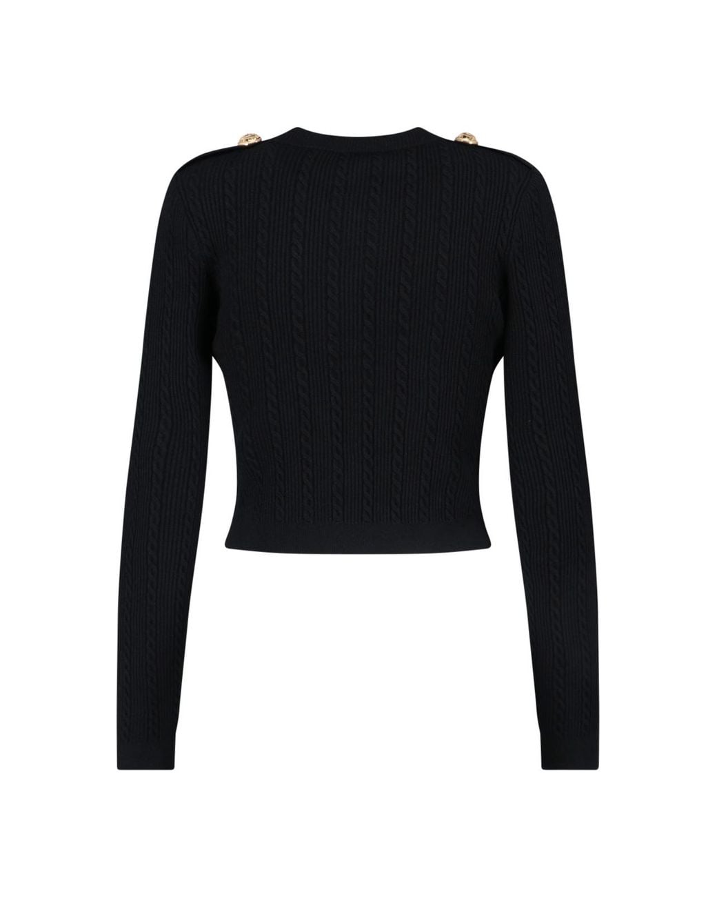 Balmain Black V-Neck Long Sleeved Knitted Cardigan