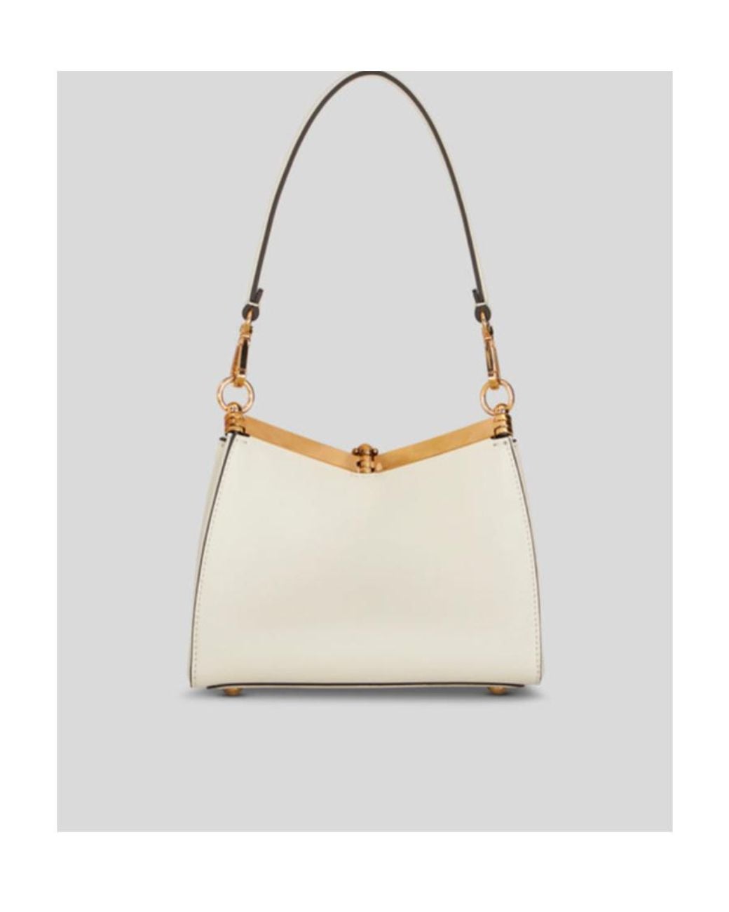 Etro White Vela Logo Charm Mini Shoulder Bag