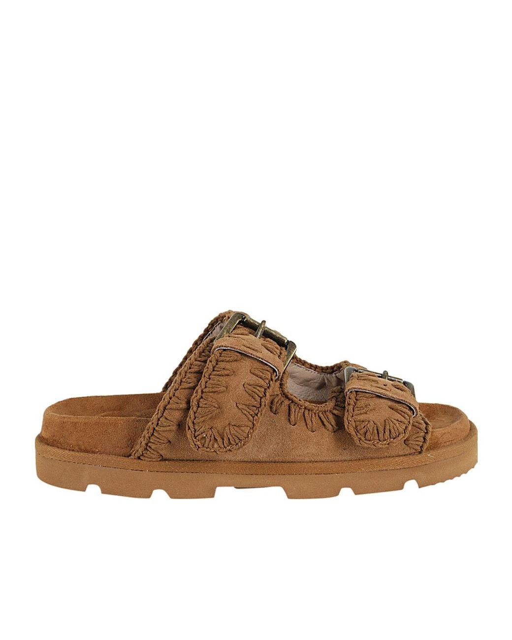 Mou Brown Logo Logo Slippers