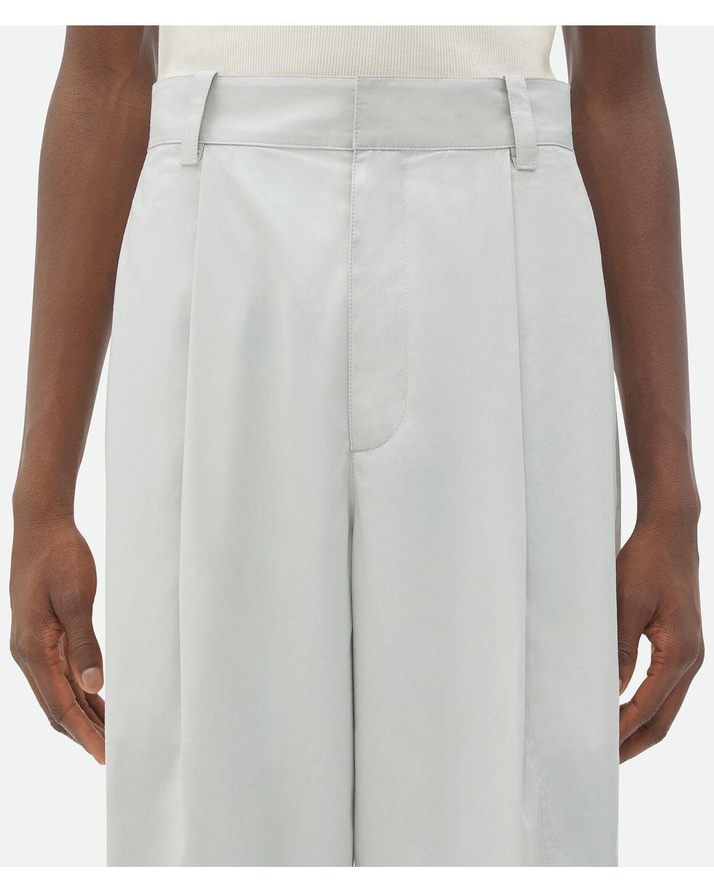 Bottega Veneta Gray Technical Wide Leg Trousers for men