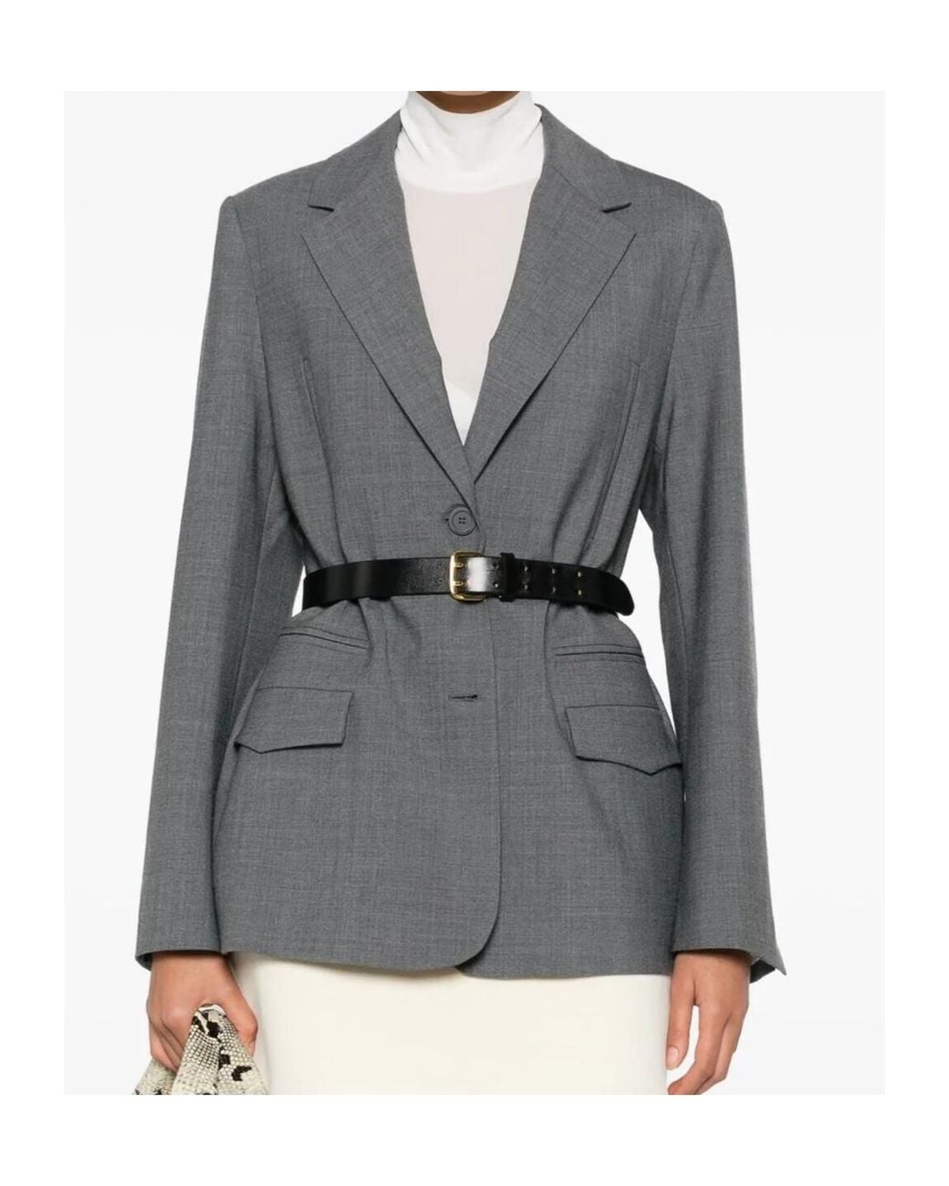 Semicouture Gray Single Breasted Blazer