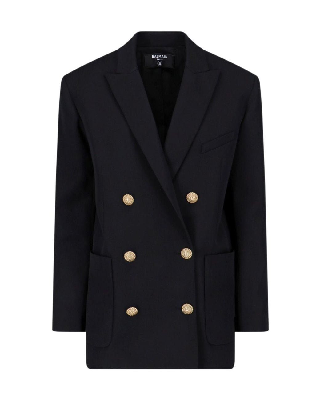 Balmain Blue Double-Breasted Tailored Blazer