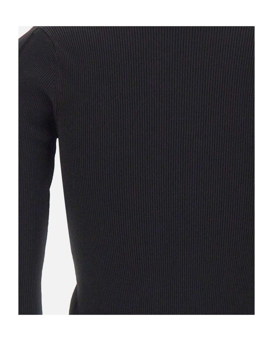 Kaos Blue Openwork Sleeve Knitted Sweater