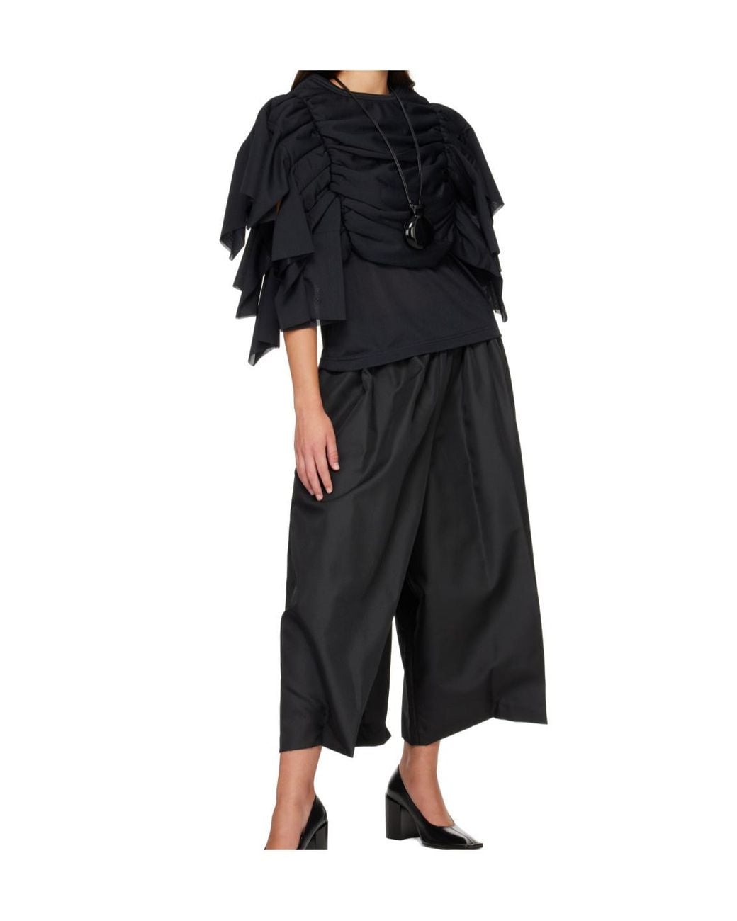 Comme des Garçons Black Pleated Top