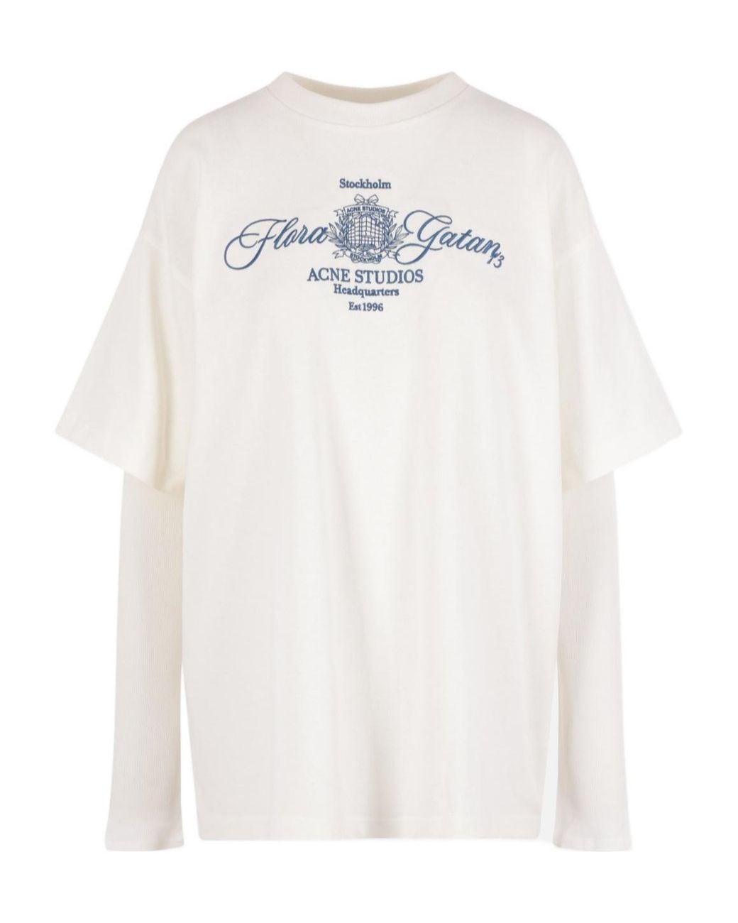 Acne White Embroidered T-Shirt